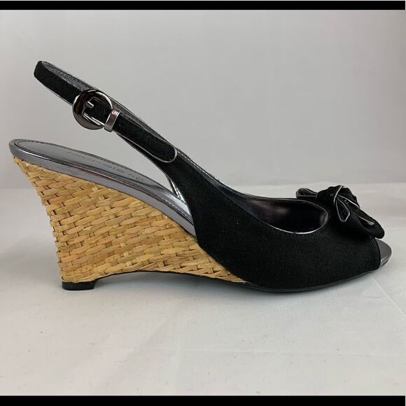 NICKELS SOFT Black sliver trim Slingback… - Picture 5 of 9